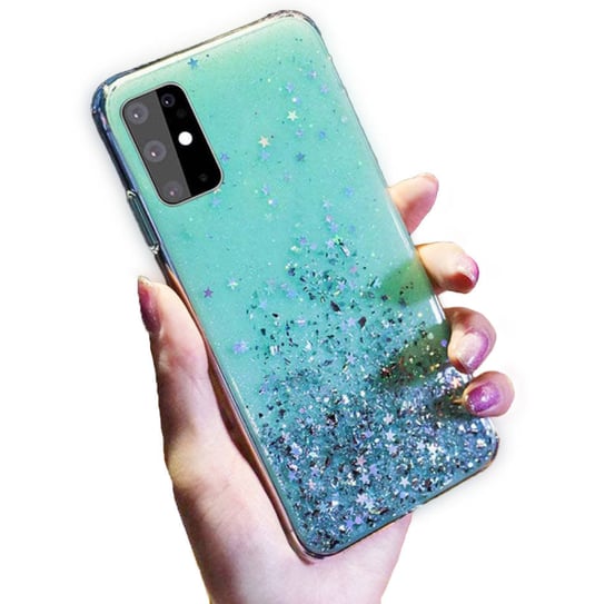 Etui Samsung Galaxy S22+ Plus Brokat Cekiny Glue Glitter Case Miętowe Inna marka