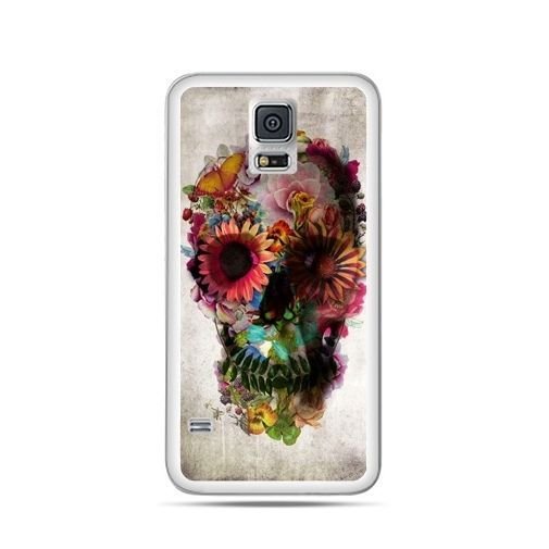 Etui, Samsung Galaxy S5 Neo, czaszka z kwiatami EtuiStudio