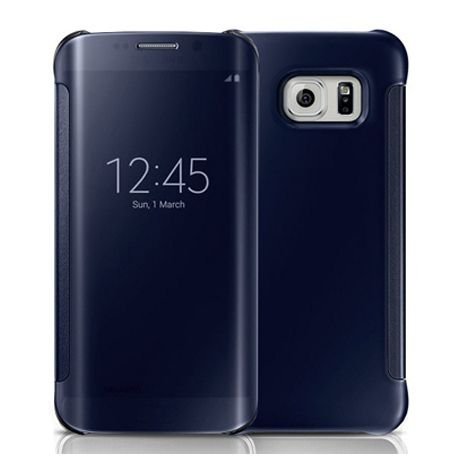 Etui, Samsung Galaxy S7 Edge Flip Clear View z klapką, granatowy EtuiStudio