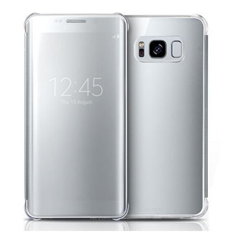Etui, Samsung Galaxy S8 Flip Clear View z klapką, srebrny EtuiStudio