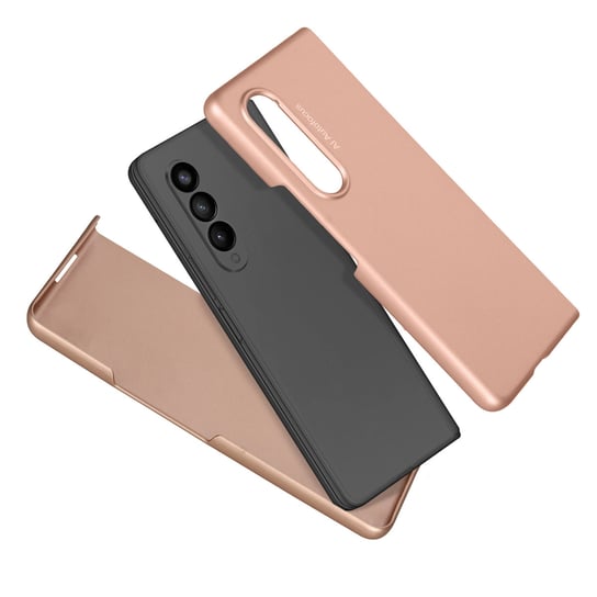 Etui Samsung Galaxy Z Fold 3 w 2-częściowe ze sztywną antypoślizgową opaską w kolorze różowego złota Avizar