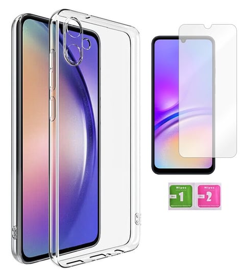 Etui silikonowe 2mm do SAMSUNG GALAXY A05 obudowa case + szybka na ekran 9H MARTECH