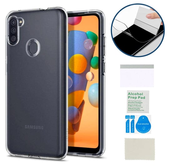 Etui silikonowe 2mm do SAMSUNG GALAXY A11 obudowa + folia hydrożelowa MARTECH