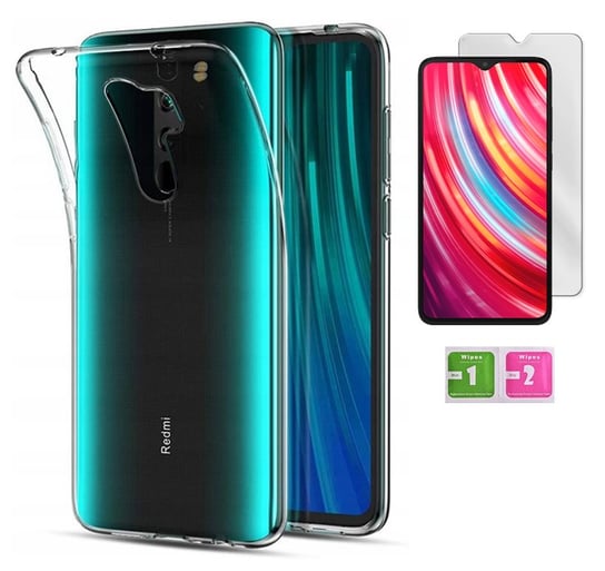 Etui silikonowe 2mm do XIAOMI REDMI NOTE 8 PRO obudowa case +szkło na ekran MARTECH