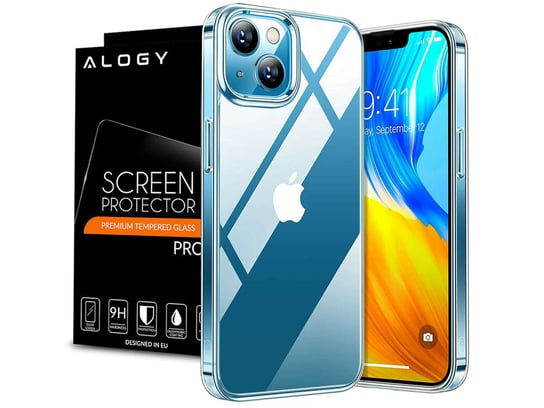 Etui silikonowe Alogy obudowa case do Apple iPhone 13 6.1 przezroczyste + Szkło Apple