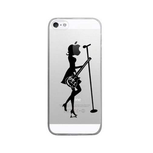 Etui silikonowe, iPhone 5, 5s, kobieta muzyk EtuiStudio