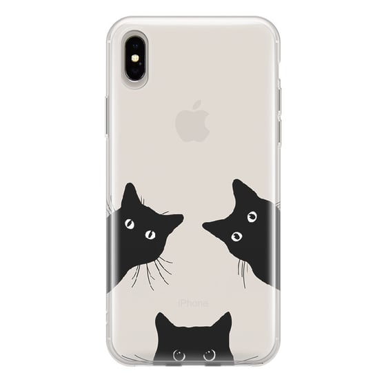 Etui silikonowe z nadrukiem Apple iPhone X Czarne koty PieceofCase