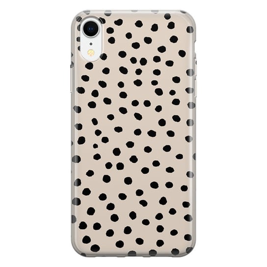 Etui silikonowe z nadrukiem Apple iPhone XR Kropki dot beż PieceofCase