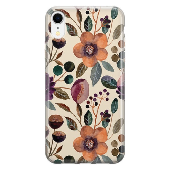 Etui silikonowe z nadrukiem Apple iPhone XR Malowane kwiaty PieceofCase