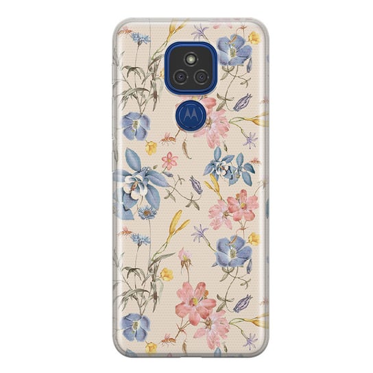 Etui silikonowe z nadrukiem Motorola MOTO E7 PLUS Kolorowe kwiaty PieceofCase