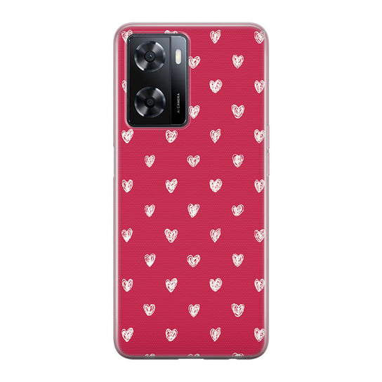 Etui silikonowe z nadrukiem OPPO Oppo A57 4G Serduszka czerwone PieceofCase