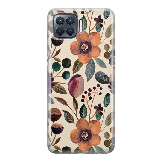 Etui silikonowe z nadrukiem OPPO Reno 4 LITE Malowane kwiaty PieceofCase