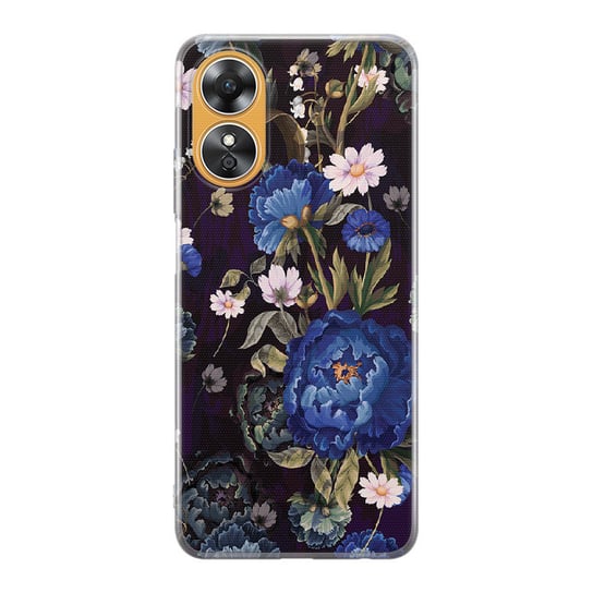 Etui silikonowe z nadrukiem OPPO Reno 8T 4G Niebieskie piwonie PieceofCase