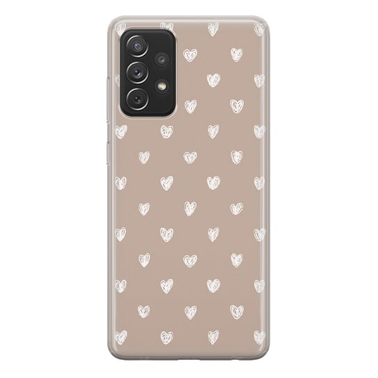 Etui silikonowe z nadrukiem Samsung Galaxy A33 5G Serduszka beż PieceofCase