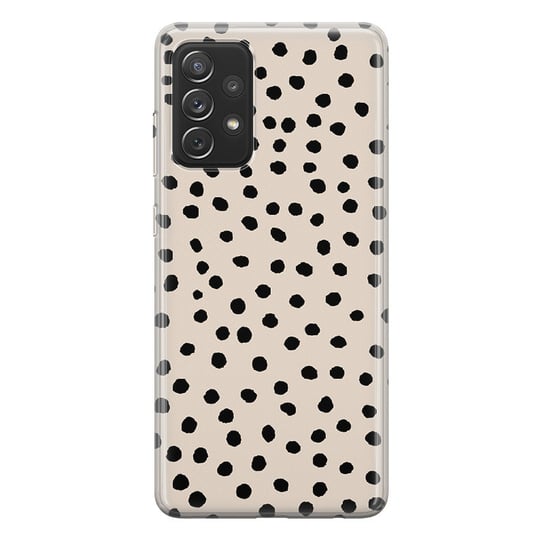 Etui silikonowe z nadrukiem Samsung Galaxy A52 5G Kropki dot beż PieceofCase