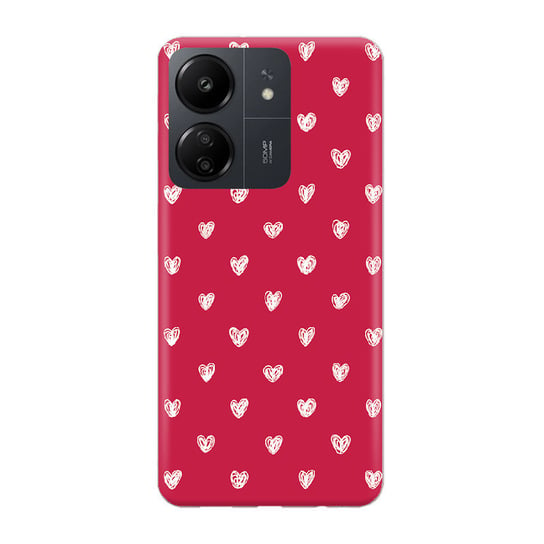 Etui silikonowe z nadrukiem Xiaomi Redmi 13C Serduszka czerwone PieceofCase