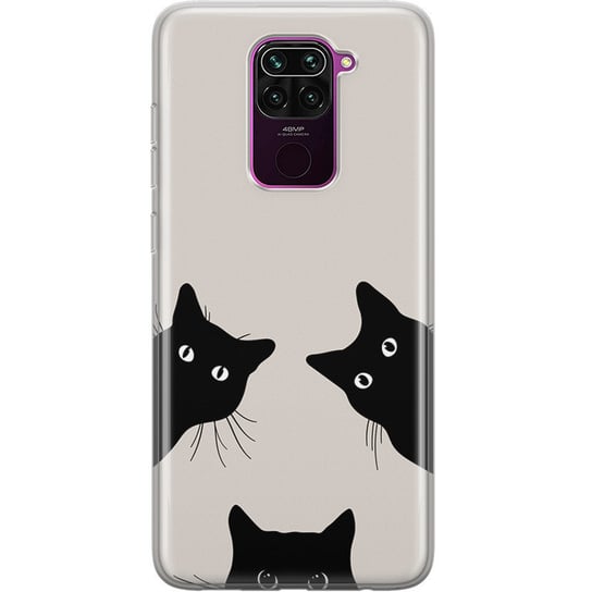 Etui silikonowe z nadrukiem Xiaomi Redmi Note 9 Czarne koty PieceofCase