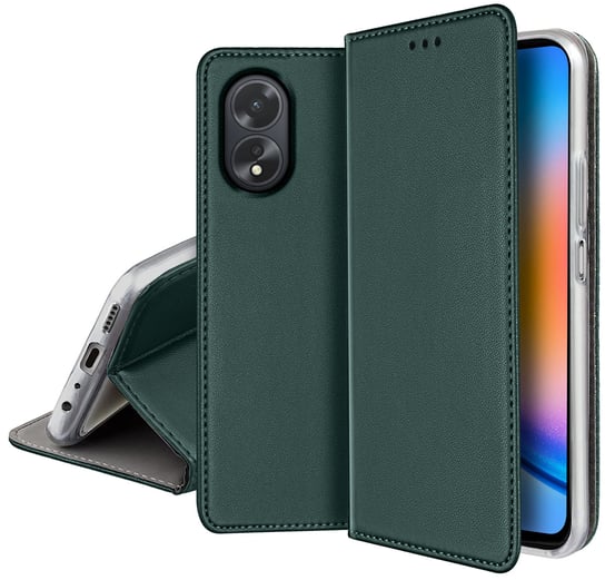 ETUI SKÓRZANE do OPPO A18 | A38 MAGNETYCZNE BOOK CASE TOKRA SZKŁO 9H Krainagsm