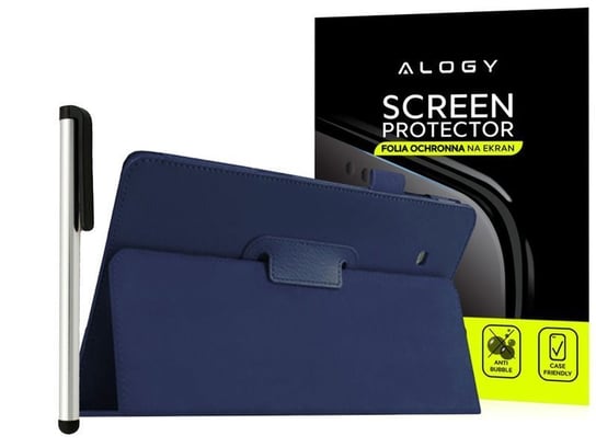 Etui skórzane PU Stand Cover Galaxy Tab E 9.6 T560 Granatowe +Folia+Rysik 4kom.pl