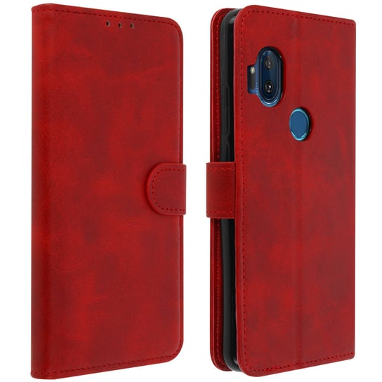 Etui Slim Case, etui z klapką, etui-portfel z podstawką do Motorola One Hyper - Red Avizar
