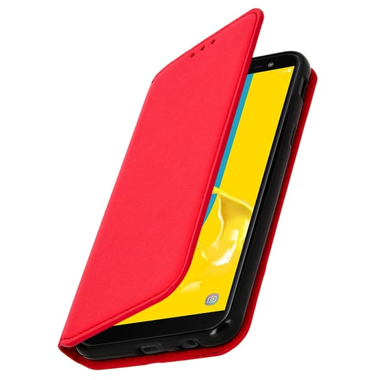 Etui Slim Case, etui z podstawką Classic Edition z kieszenią na kartę do Samsunga Galaxy J6 – czerwone Avizar