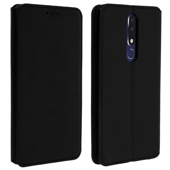 Etui Slim Case, etui z podstawką Classic Edition z kieszenią na kartę do telefonu Nokia 3.1 Plus — czarne Avizar