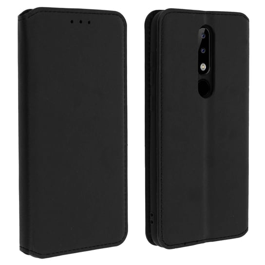 Etui Slim Case, etui z podstawką Classic Edition z kieszenią na kartę do telefonu Nokia 5.1 Plus — czarne Avizar