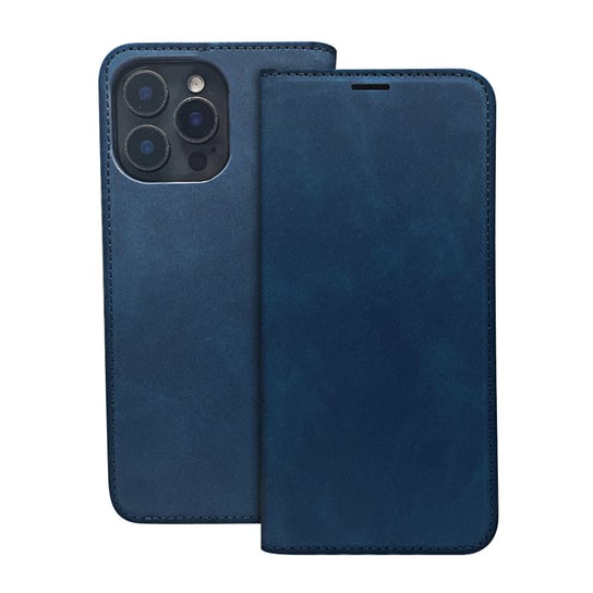 Etui Smart Suede do Samsung Galaxy A14 4G / A14 5G granatowe TFO