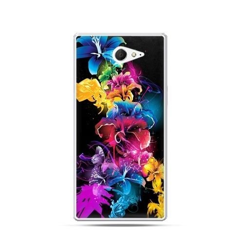 Etui Sony Xperia M2, kolorowe kwiaty EtuiStudio