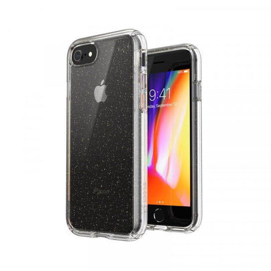 Etui Speck Presidio Perfect-Clear with Glitter iPhone SE 2020 / 8 / 7 z powłoką MICROBAN Gold Glitter/Clear Speck
