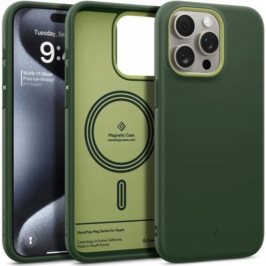 Etui Spigen Caseology Nano Pop Mag do MagSafe do iPhone 15 Pro, zielone Spigen