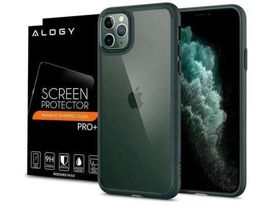 Etui Spigen Ultra Hybrid do Apple iPhone 11 Pro Midnight green + Szkło Alogy Apple