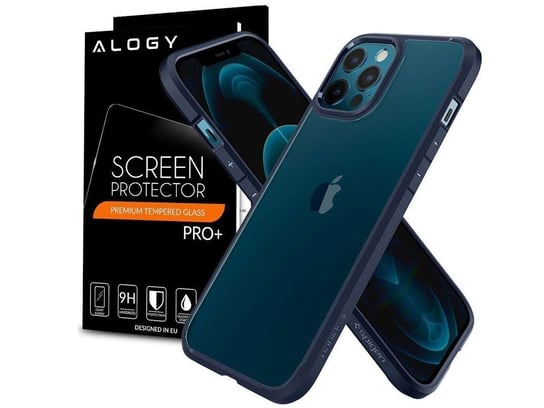 Etui Spigen Ultra Hybrid do Apple iPhone 12/ 12 Pro 6.1 Navy Blue + Szkło Alogy Apple