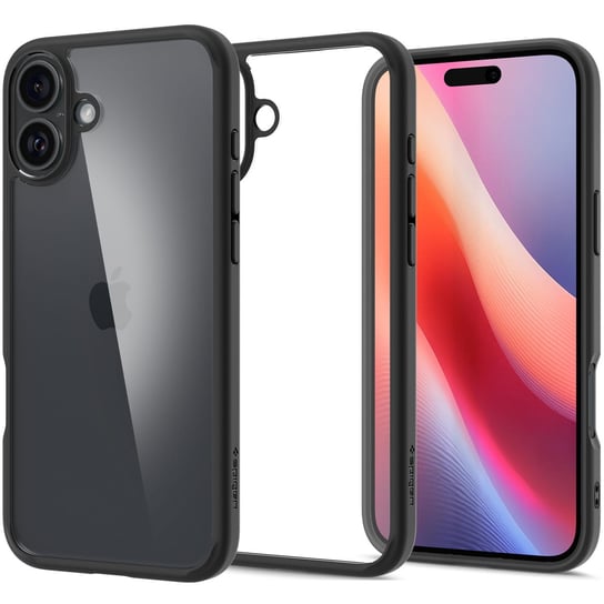 Etui Spigen Ultra Hybrid do iPhone 16, przezroczysto-czarne Apple