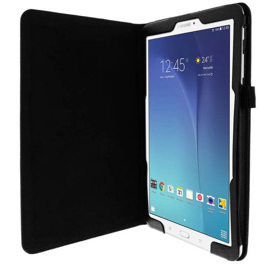 Etui stojące z klapką do Samsunga Galaxy Tab E 9.6 Ultracienkie etui ochronne - czarne Avizar