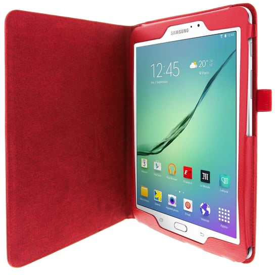 Etui stojące z klapką do Samsunga Galaxy Tab S2 9.7 Ultracienkie etui ochronne – czerwone Avizar