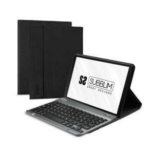 Etui Subblim do Lenovo Tab M10 Plus 3a Gen 10,6" TB-125F/128F, z bezprzewodową klawiaturą Bluetooth, hiszpańską klawiaturą, magnetycznym zamknięciem, portem ładowania, czarne Asus