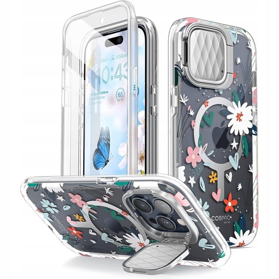 Etui Supcase i-Blason Cosmo Mag MagSafe SP do iPhone 15 Pro Max, przezroczysto-wielokolorowe w kwiaty Supcase