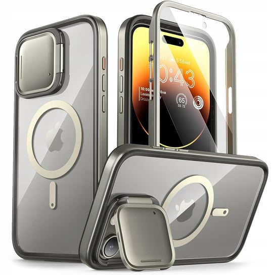 Etui Supcase i-Blason Shield Mag SP do MagSafe do iPhone 15 Pro Max, beżowo-przezroczyste Supcase