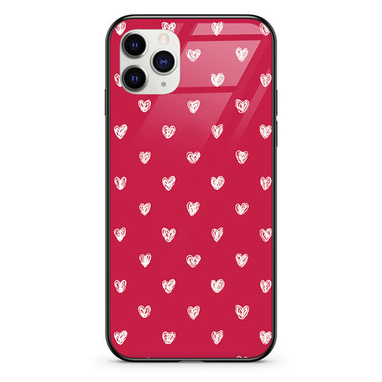 Etui szklane Apple iPhone 11 Pro Serduszka czerwone PieceofCase