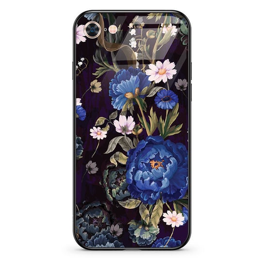 Etui szklane Apple iPhone 8 Niebieskie piwonie PieceofCase