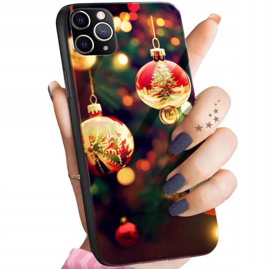 Etui Szklane Do Iphone 11 Pro Max Wzory Święta Mikołaj Renifer Glass +Szkło Hello Case