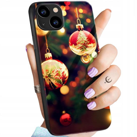 Etui Szklane Do Iphone 13 Wzory Święta Mikołaj Renifer Glass Case +Szkło Hello Case