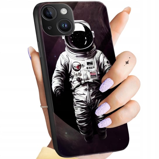 Etui Szklane Do Iphone 14 Wzory Księżyc Astronauta Kosmos Glass Case +Szkło Hello Case