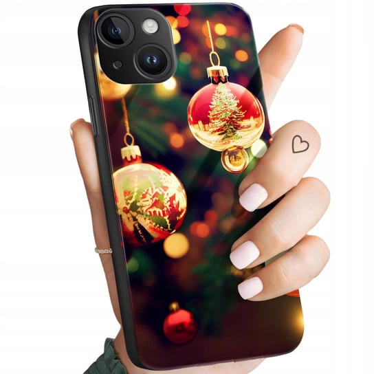 Etui Szklane Do Iphone 14 Wzory Święta Mikołaj Renifer Glass Case +Szkło Hello Case