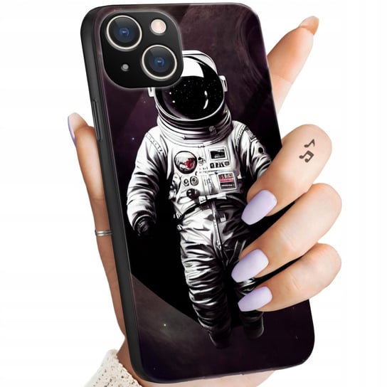 Etui Szklane Do Iphone 15 Plus Wzory Księżyc Astronauta Kosmos Glass Case Hello Case