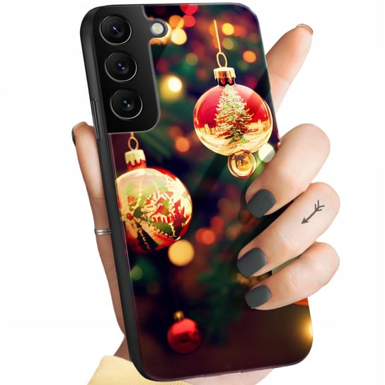 Etui Szklane Do Samsung Galaxy S22 Plus Wzory Święta Mikołaj Renifer Glass Hello Case