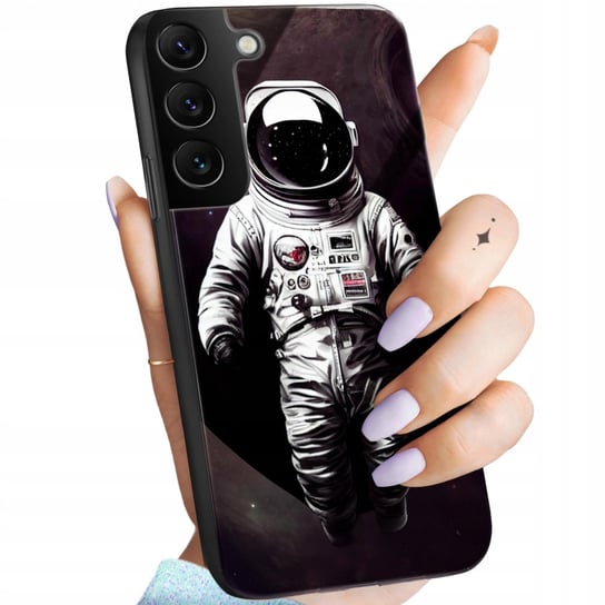 Etui Szklane Do Samsung Galaxy S22 Wzory Księżyc Astronauta Kosmos Glass Hello Case