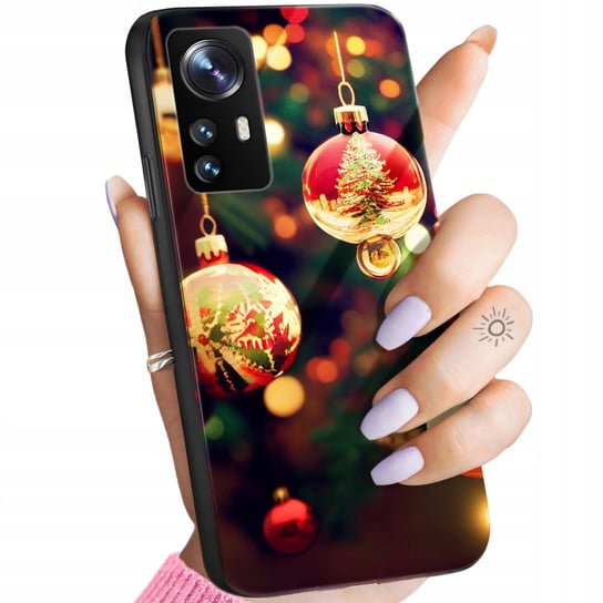 Etui Szklane Do Xiaomi 12 / 12X / 12S Wzory Święta Mikołaj Renifer Glass Hello Case