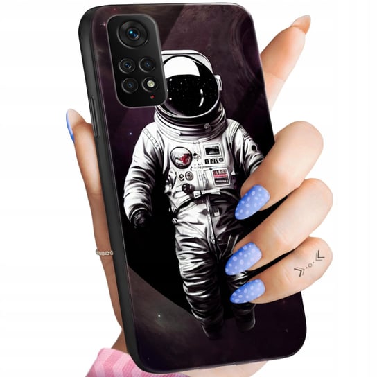 Etui Szklane Do Xiaomi Redmi Note 11 / 11S Wzory Księżyc Astronauta Kosmos Hello Case